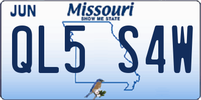MO license plate QL5S4W