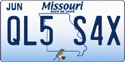 MO license plate QL5S4X