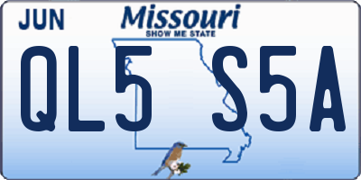 MO license plate QL5S5A
