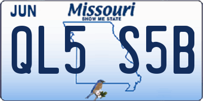 MO license plate QL5S5B