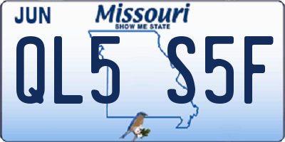 MO license plate QL5S5F