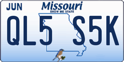 MO license plate QL5S5K
