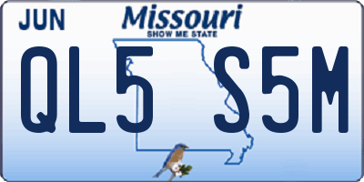 MO license plate QL5S5M