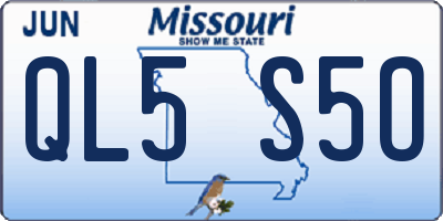 MO license plate QL5S5O