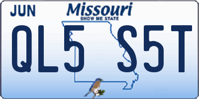 MO license plate QL5S5T