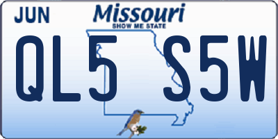 MO license plate QL5S5W