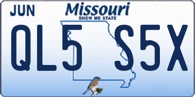 MO license plate QL5S5X