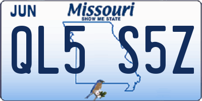 MO license plate QL5S5Z