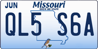 MO license plate QL5S6A