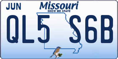 MO license plate QL5S6B