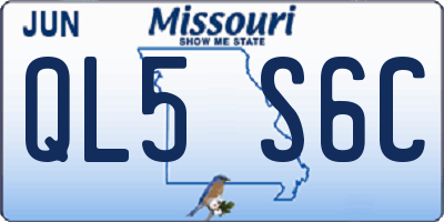 MO license plate QL5S6C