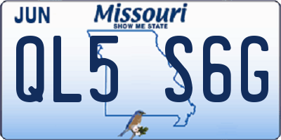 MO license plate QL5S6G