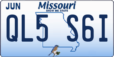 MO license plate QL5S6I