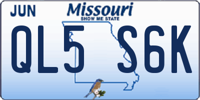 MO license plate QL5S6K