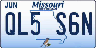 MO license plate QL5S6N