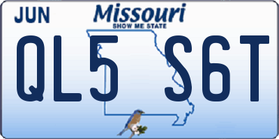 MO license plate QL5S6T