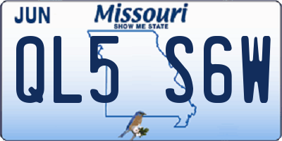 MO license plate QL5S6W