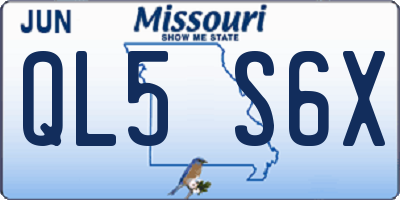 MO license plate QL5S6X