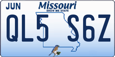 MO license plate QL5S6Z