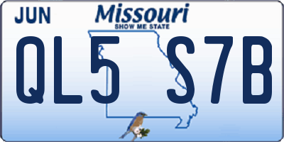 MO license plate QL5S7B