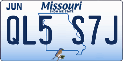 MO license plate QL5S7J