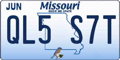 MO license plate QL5S7T