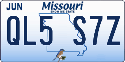 MO license plate QL5S7Z