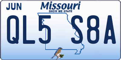 MO license plate QL5S8A