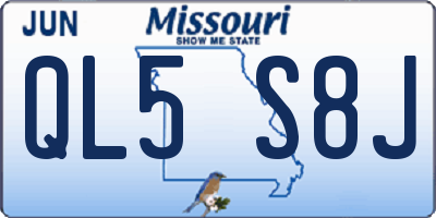 MO license plate QL5S8J