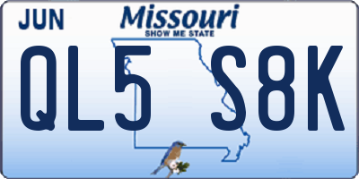 MO license plate QL5S8K