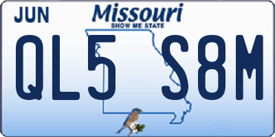 MO license plate QL5S8M