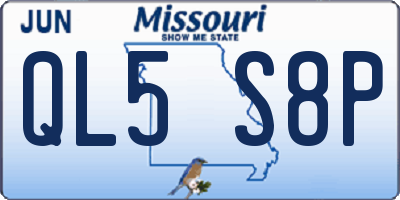 MO license plate QL5S8P