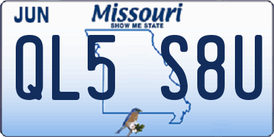 MO license plate QL5S8U