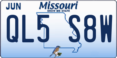 MO license plate QL5S8W