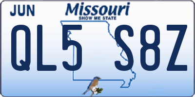 MO license plate QL5S8Z