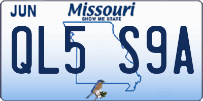 MO license plate QL5S9A