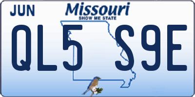 MO license plate QL5S9E