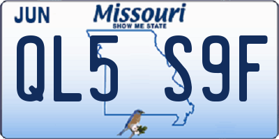 MO license plate QL5S9F