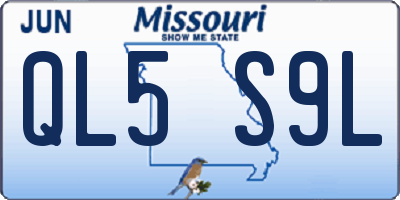 MO license plate QL5S9L