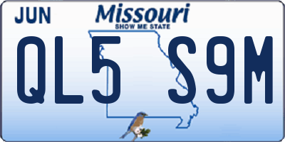 MO license plate QL5S9M