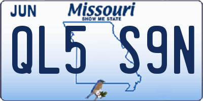 MO license plate QL5S9N