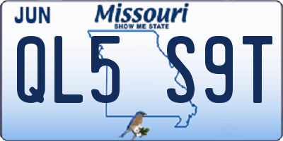 MO license plate QL5S9T