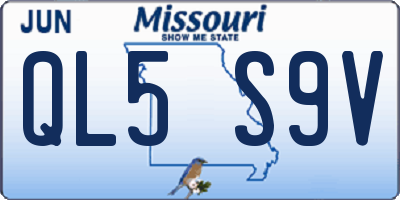MO license plate QL5S9V