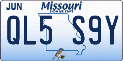 MO license plate QL5S9Y