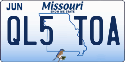 MO license plate QL5T0A
