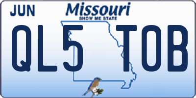 MO license plate QL5T0B
