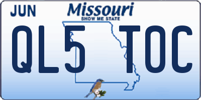 MO license plate QL5T0C