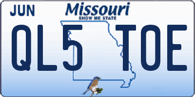 MO license plate QL5T0E