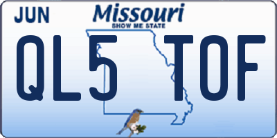 MO license plate QL5T0F