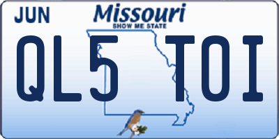 MO license plate QL5T0I